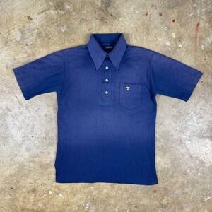 Vintage Grand Trophy by Jockey Polo Shirt Men's‎ Medium Blue Sun Faded 70s